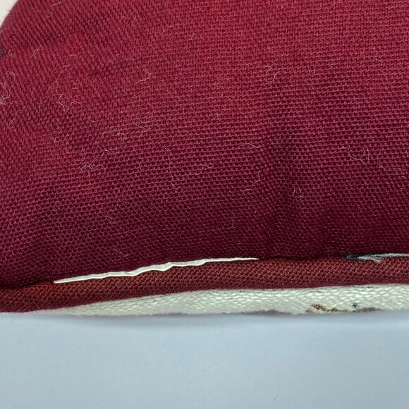 Rabbit & Floral Tapestry Throw Pillow Cover With Burgundy Trim 18x18 Inches - Picture 8 of 11